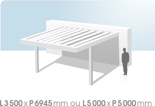 Pergola aluminium sur mesure avec poteaux déportés par Creastores (13 - Marseille)